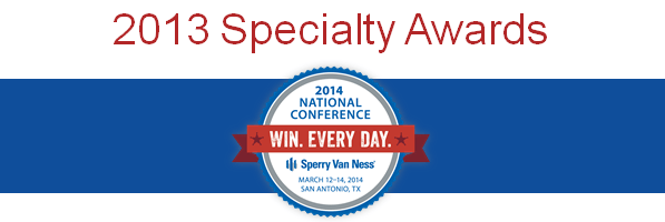 2013 Sperry Van Ness® Specialty Award Recipients